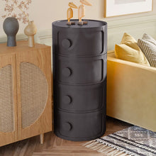 Load image into Gallery viewer, 2ft H Round 4 Tier Drawer Storage Unit Organizer Storage Drawers Living and Home Black