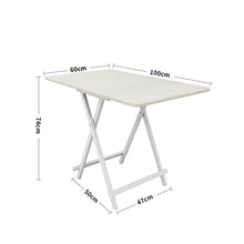 Load image into Gallery viewer, White Wooden Folding Dining Table with Metal Legs Dining Tables Living and Home
