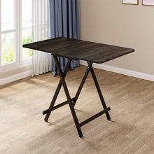 Load image into Gallery viewer, White Wooden Folding Dining Table with Metal Legs Dining Tables Living and Home 100cm W x 60cm D x 74cm H Black