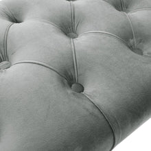 Load image into Gallery viewer, Buttoned Velvet Bench Gold Hairpin Legs Benches Living and Home