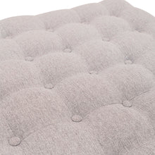 Load image into Gallery viewer, Square Linen Footstool with Metal Frame