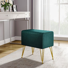 Load image into Gallery viewer, Soft Channel Velvet Stool with Gold Legs
