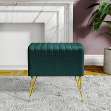 Load image into Gallery viewer, Soft Channel Velvet Stool with Gold Legs