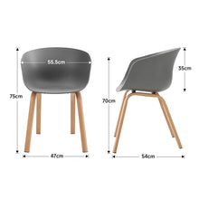 Load image into Gallery viewer, Modern Gray Plastic Chair with Heat Transfer-Printed Legs, Set of Four Living and Home