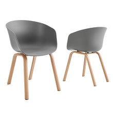 Load image into Gallery viewer, Modern Gray Plastic Chair with Heat Transfer-Printed Legs, Set of Four Living and Home