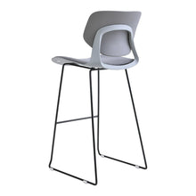 Load image into Gallery viewer, Modern Gray Plastic Bar Stools with Black Painted Legs, Set of Two Living and Home