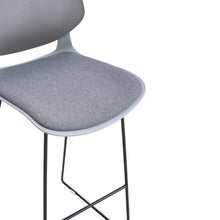 Load image into Gallery viewer, Modern Gray Plastic Bar Stools with Black Painted Legs, Set of Two Living and Home