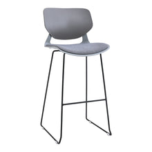 Load image into Gallery viewer, Modern Gray Plastic Bar Stools with Black Painted Legs, Set of Two Living and Home