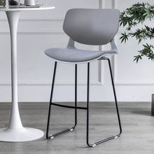 Load image into Gallery viewer, Modern Gray Plastic Bar Stools with Black Painted Legs, Set of Two Living and Home
