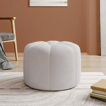 Load image into Gallery viewer, Round Shape Teddy Fabric Footstool