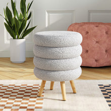 Load image into Gallery viewer, Creative Teddy Bear Fabric Footstool with 4 Wood Legs Footstools Living and Home White