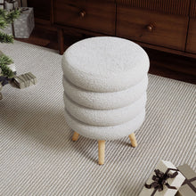 Load image into Gallery viewer, Creative Teddy Bear Fabric Footstool with 4 Wood Legs Footstools Living and Home