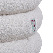 Load image into Gallery viewer, Teddy Fleece Upholstered Footstool with Wooden Legs