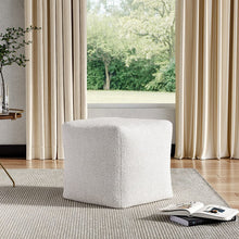 Load image into Gallery viewer, White Textured Fabric Square Footstool Living and Home