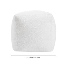 Load image into Gallery viewer, White Textured Fabric Square Footstool Living and Home