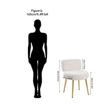 Load image into Gallery viewer, Cream Faux Fur Vanity Stool Chair with Metal Legs