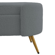 Load image into Gallery viewer, Modern White Upholstered Accent Bench with Stainless Steel Legs Benches Living and Home