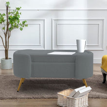 Load image into Gallery viewer, Modern White Upholstered Accent Bench with Stainless Steel Legs Benches Living and Home