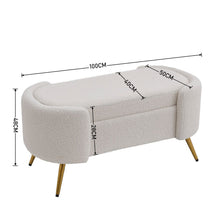 Load image into Gallery viewer, Modern White Upholstered Accent Bench with Stainless Steel Legs Benches Living and Home