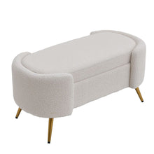 Load image into Gallery viewer, Modern White Upholstered Accent Bench with Stainless Steel Legs Benches Living and Home