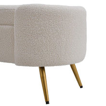 Load image into Gallery viewer, Modern White Upholstered Accent Bench with Stainless Steel Legs Benches Living and Home