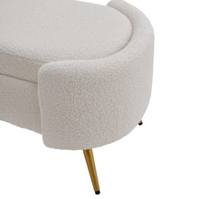 Load image into Gallery viewer, Modern White Upholstered Accent Bench with Stainless Steel Legs Benches Living and Home