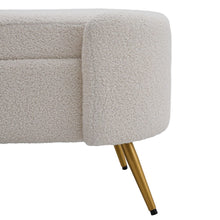 Load image into Gallery viewer, Modern White Upholstered Accent Bench with Stainless Steel Legs Benches Living and Home