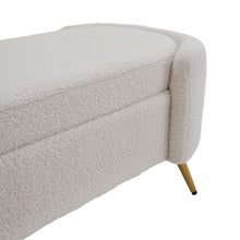 Load image into Gallery viewer, Modern White Upholstered Accent Bench with Stainless Steel Legs Benches Living and Home