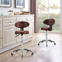 Load image into Gallery viewer, Adjustable Brown Work Stools with Soft Padding, Set of Two Living and Home