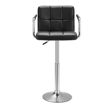 Load image into Gallery viewer, Adjustable Black Bar Stools with Soft Padding and Armrests, Set of Two Living and Home