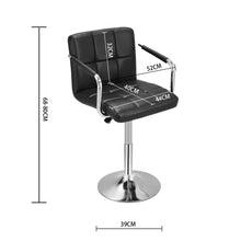Load image into Gallery viewer, Adjustable Black Bar Stools with Soft Padding and Armrests, Set of Two Living and Home