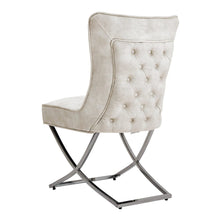 Load image into Gallery viewer, Set of 2 Beige High Back Dining Chairs with velvet Upholstered Dining Chairs Living and Home