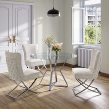 Load image into Gallery viewer, Set of 2 Beige High Back Dining Chairs with velvet Upholstered Dining Chairs Living and Home