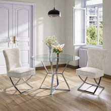 Load image into Gallery viewer, Set of 2 Beige High Back Dining Chairs with velvet Upholstered Dining Chairs Living and Home Beige
