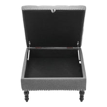 Load image into Gallery viewer, Square Linen Tufted Upholstered Ottoman with Storage Storage Footstools & Benches Living and Home