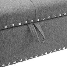 Load image into Gallery viewer, Square Linen Tufted Upholstered Ottoman with Storage Storage Footstools & Benches Living and Home