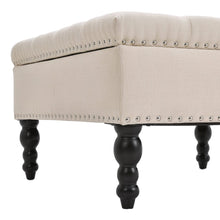 Load image into Gallery viewer, Square Linen Tufted Upholstered Ottoman with Storage Storage Footstools & Benches Living and Home