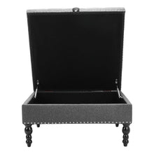 Load image into Gallery viewer, Square Linen Tufted Upholstered Ottoman with Storage Storage Footstools & Benches Living and Home