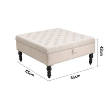 Load image into Gallery viewer, Square Linen Tufted Upholstered Ottoman with Storage Storage Footstools & Benches Living and Home