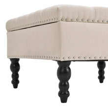 Load image into Gallery viewer, Square Linen Tufted Upholstered Ottoman with Storage Storage Footstools & Benches Living and Home