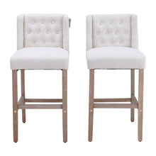 Load image into Gallery viewer, Set of 2 99cm Hight Bar Stools Linen Upholstered with Wood Legs Bar Stools Living and Home