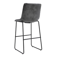 Load image into Gallery viewer, 2Pcs Grey Tufted Faux Leather Counter Height Barstool Bar Stools Living and Home