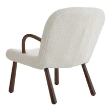 Load image into Gallery viewer, Modern White Lamb Wool Armchair with Ottoman Set Lounge Chair with Footstool Lounge Chairs Living and Home