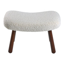 Load image into Gallery viewer, Modern White Lamb Wool Armchair with Ottoman Set Lounge Chair with Footstool Lounge Chairs Living and Home