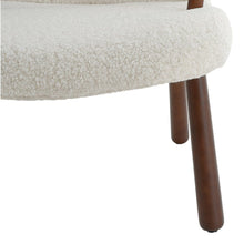 Load image into Gallery viewer, Modern White Lamb Wool Armchair with Ottoman Set Lounge Chair with Footstool Lounge Chairs Living and Home