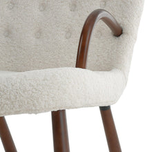 Load image into Gallery viewer, Modern White Lamb Wool Armchair with Ottoman Set Lounge Chair with Footstool Lounge Chairs Living and Home