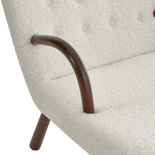 Load image into Gallery viewer, Modern White Lamb Wool Armchair with Ottoman Set Lounge Chair with Footstool Lounge Chairs Living and Home