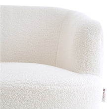 Load image into Gallery viewer, White Teddy Fabric Armchair with Metal Legs