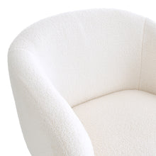 Load image into Gallery viewer, White Teddy Fabric Armchair with Metal Legs
