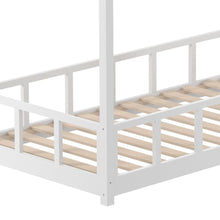 Load image into Gallery viewer, House Bed Frame Wood Toddler Bed with Safety Guard Fence Bed Frames Living and Home